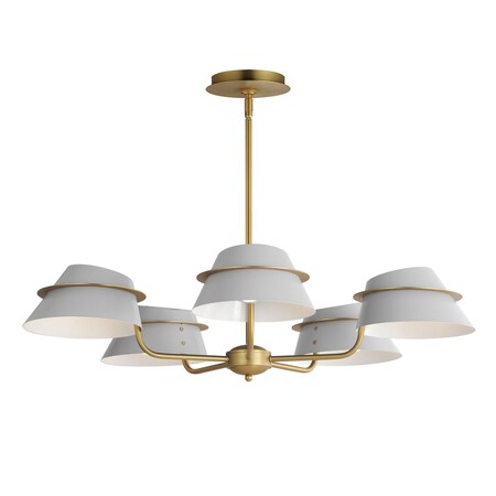 Maxim Lighting Lucas 5-Light Chandelier, Natural Aged Brass 25225LFGNAB